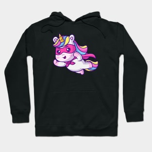 Cute Unicorn Super Hero Flying Cartoon Hoodie